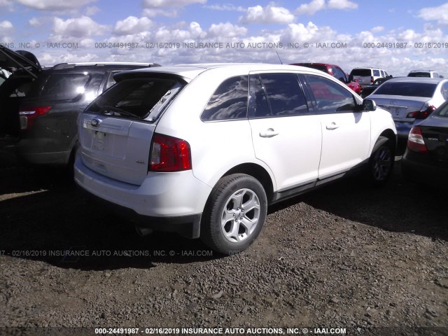 2FMDK3JC3EBA95810 - 2014 FORD EDGE SEL WHITE photo 4