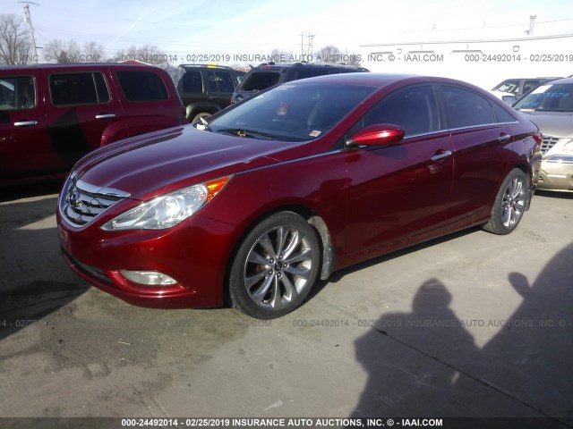 5NPEC4AC5BH171748 - 2011 HYUNDAI SONATA SE/LIMITED RED photo 2