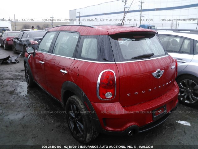 WMWZC3C58EWP25774 - 2014 MINI COOPER S COUNTRYMAN RED photo 3