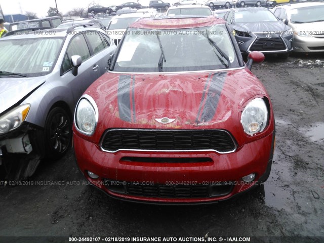 WMWZC3C58EWP25774 - 2014 MINI COOPER S COUNTRYMAN RED photo 6