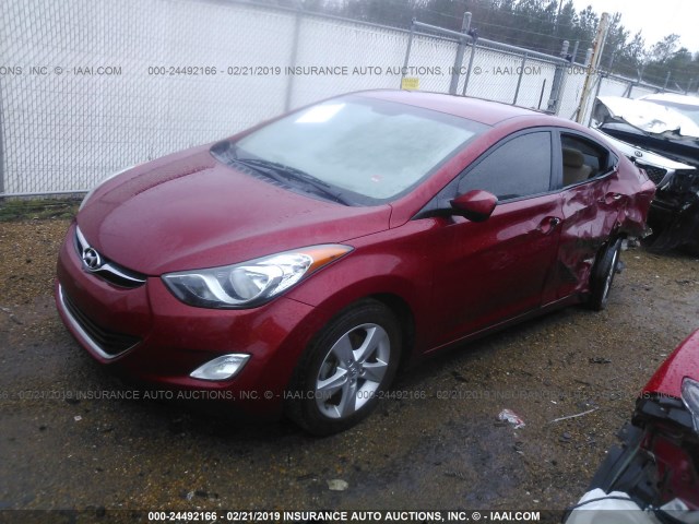 KMHDH4AE3DU754113 - 2013 HYUNDAI ELANTRA GLS/LIMITED BURGUNDY photo 2