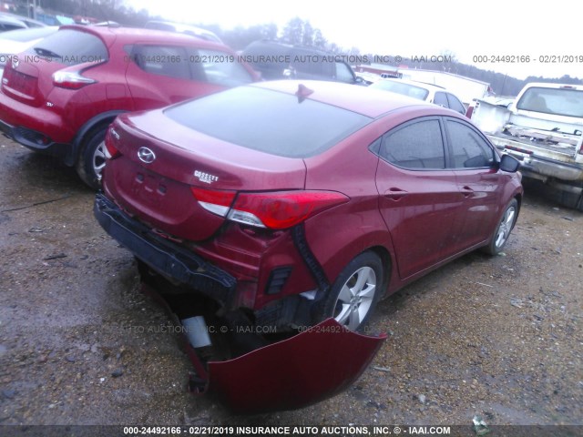 KMHDH4AE3DU754113 - 2013 HYUNDAI ELANTRA GLS/LIMITED BURGUNDY photo 4