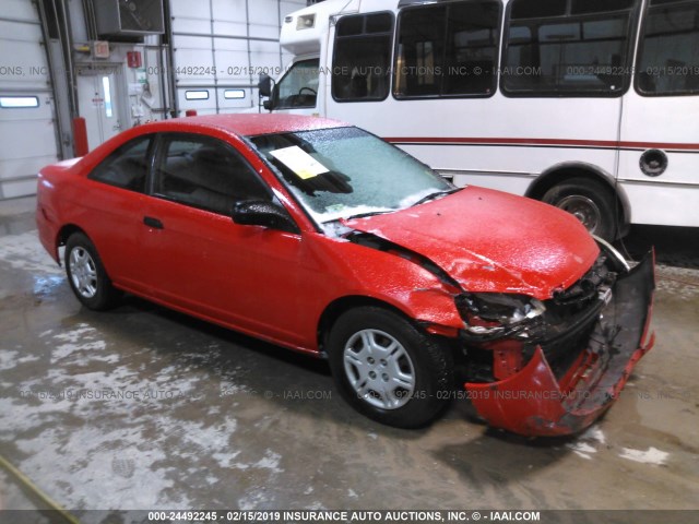 1HGEM21261L090939 - 2001 HONDA CIVIC DX RED photo 1