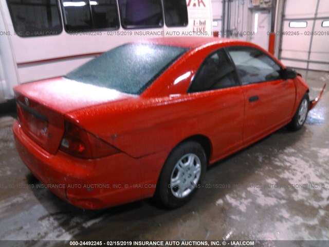 1HGEM21261L090939 - 2001 HONDA CIVIC DX RED photo 4