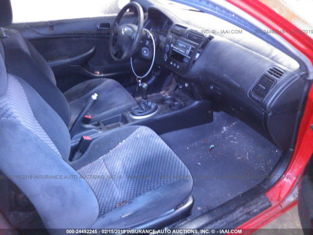 1HGEM21261L090939 - 2001 HONDA CIVIC DX RED photo 5