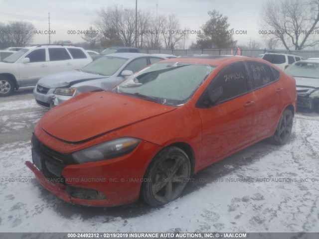 1C3CDFBBXFD224336 - 2015 DODGE DART ORANGE photo 2