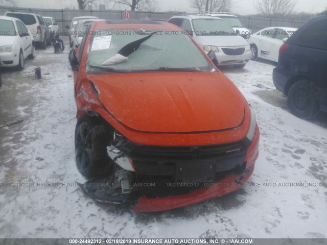 1C3CDFBBXFD224336 - 2015 DODGE DART ORANGE photo 6