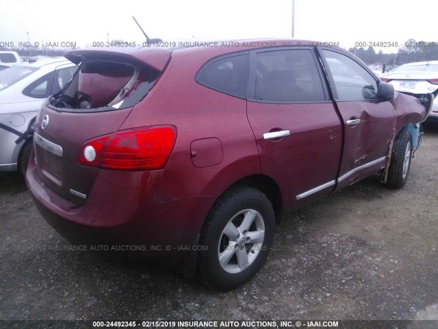 JN8AS5MT3CW298565 - 2012 NISSAN ROGUE S/SV MAROON photo 4