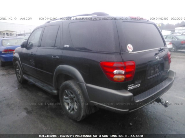 5TDZT34A54S228114 - 2004 TOYOTA SEQUOIA SR5 BLACK photo 3