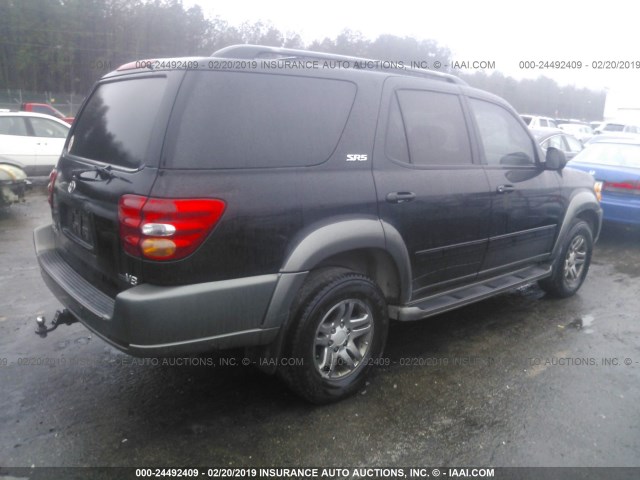 5TDZT34A54S228114 - 2004 TOYOTA SEQUOIA SR5 BLACK photo 4