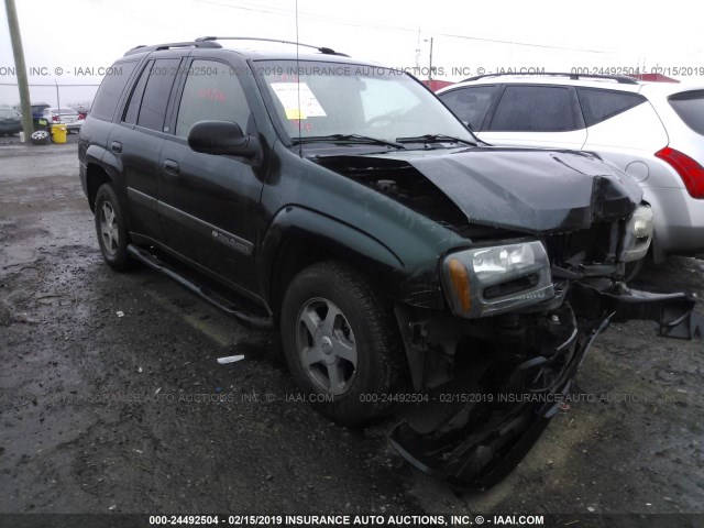 1GNDS13S042134491 - 2004 CHEVROLET TRAILBLAZER LS/LT GREEN photo 1