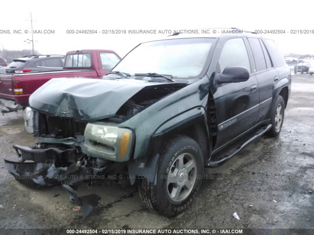 1GNDS13S042134491 - 2004 CHEVROLET TRAILBLAZER LS/LT GREEN photo 2