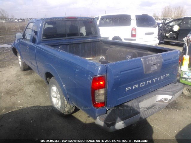 1N6DD26S31C344817 - 2001 NISSAN FRONTIER KING CAB XE BLUE photo 3