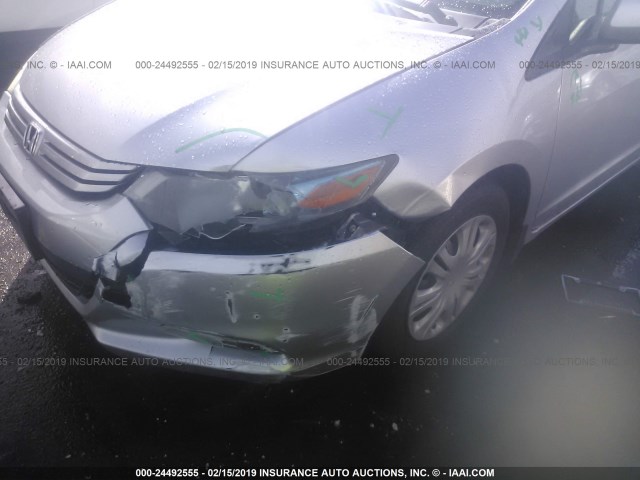 JHMZE2H52BS007719 - 2011 HONDA INSIGHT LX SILVER photo 6