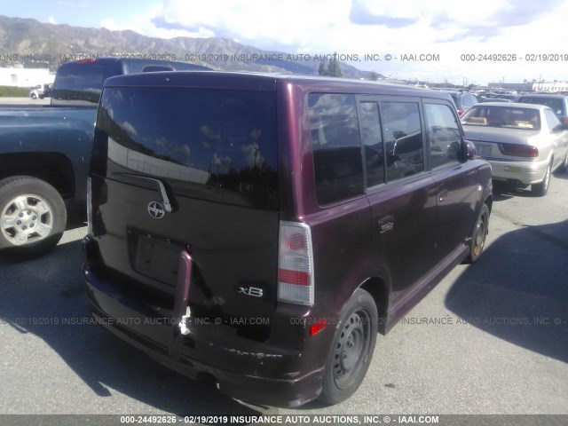 JTLKT334564031296 - 2006 TOYOTA SCION XB PURPLE photo 4