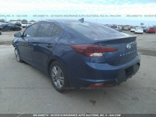 5NPD84LF8KH413100 - 2019 HYUNDAI ELANTRA SEL/VALUE/LIMITED BLUE photo 3