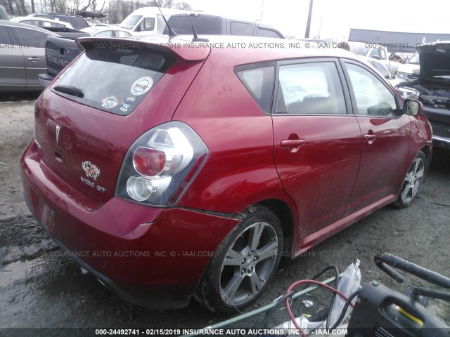 5Y2SR6E09AZ403255 - 2010 PONTIAC VIBE GT RED photo 4