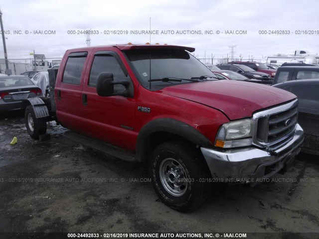 1FDSW35F02EA32373 - 2002 FORD F350 SRW SUPER DUTY RED photo 1