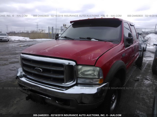 1FDSW35F02EA32373 - 2002 FORD F350 SRW SUPER DUTY RED photo 2