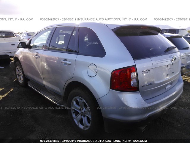 2FMDK3JC0EBA10812 - 2014 FORD EDGE SEL SILVER photo 3