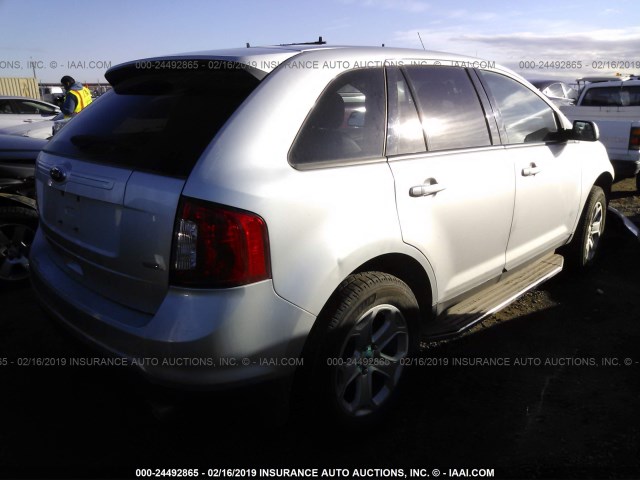 2FMDK3JC0EBA10812 - 2014 FORD EDGE SEL SILVER photo 4