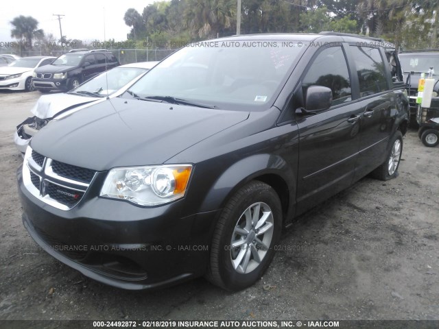 2C4RDGCG5GR244210 - 2016 DODGE GRAND CARAVAN SXT GRAY photo 2