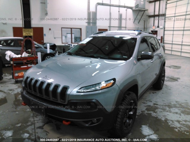 1C4PJMBS7FW544499 - 2015 JEEP CHEROKEE TRAILHAWK GRAY photo 2