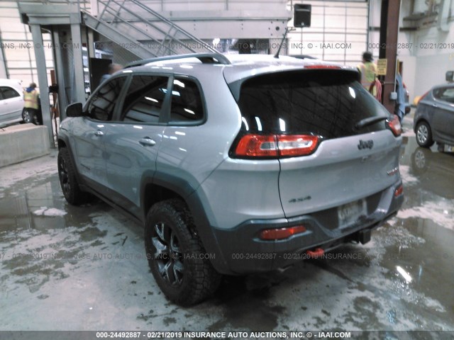 1C4PJMBS7FW544499 - 2015 JEEP CHEROKEE TRAILHAWK GRAY photo 3