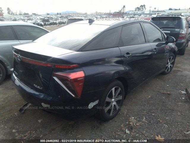 JTDBVRBD0HA003582 - 2017 TOYOTA MIRAI BLUE photo 4