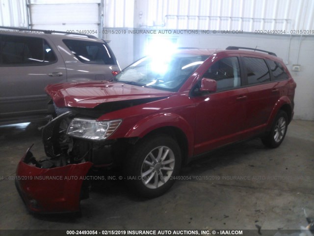 3C4PDDBG7GT204635 - 2016 DODGE JOURNEY SXT RED photo 2