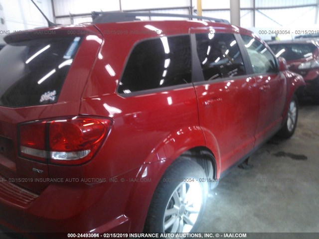 3C4PDDBG7GT204635 - 2016 DODGE JOURNEY SXT RED photo 4