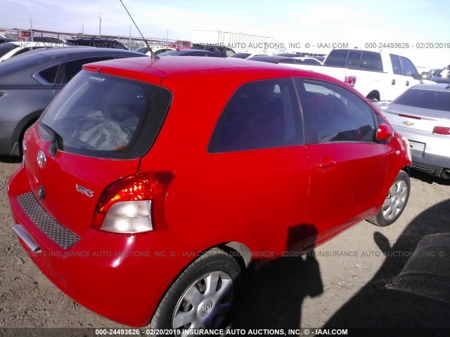 JTDJT923575116881 - 2007 TOYOTA YARIS RED photo 4