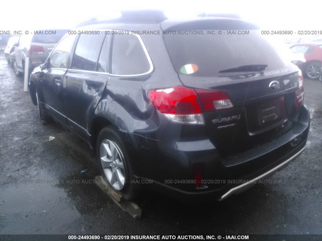 4S4BRDJC1D2218842 - 2013 SUBARU OUTBACK 3.6R LIMITED GRAY photo 3