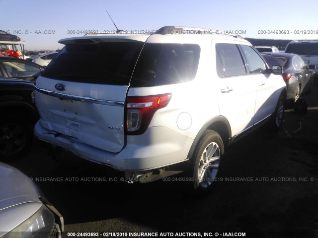 1FM5K8D89DGC16551 - 2013 FORD EXPLORER XLT WHITE photo 4