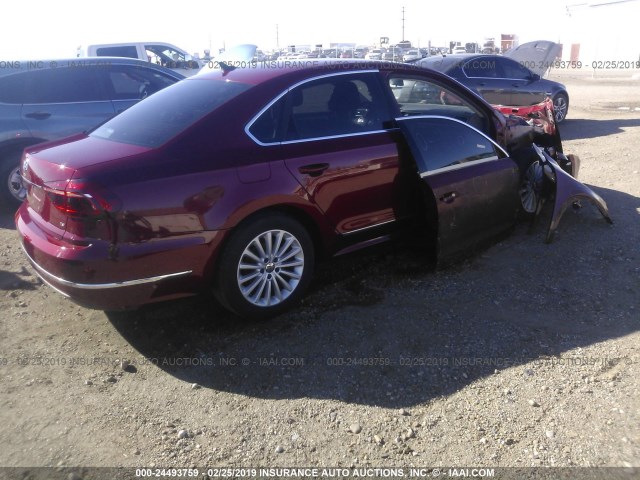 1VWBT7A36HC039328 - 2017 VOLKSWAGEN PASSAT SE RED photo 4