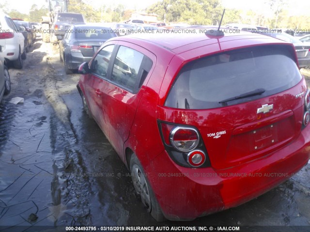1G1JA6SH2F4144022 - 2015 CHEVROLET SONIC LS 红色 照片 3