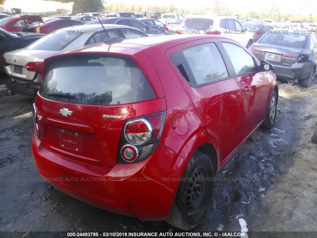 1G1JA6SH2F4144022 - 2015 CHEVROLET SONIC LS 红色 照片 4