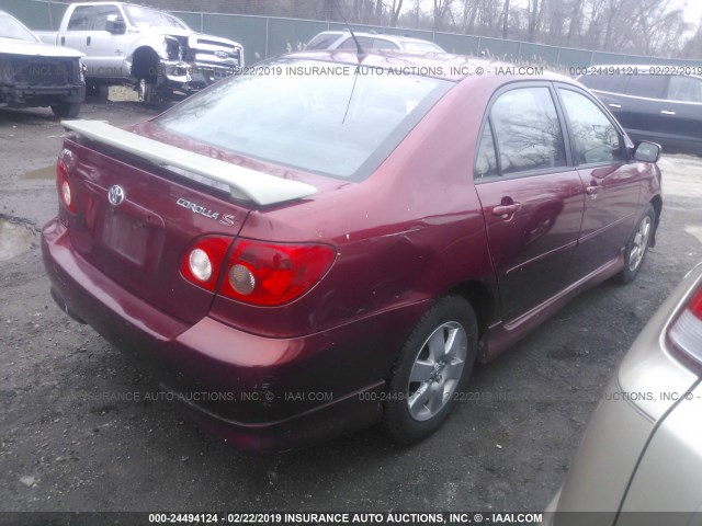 2T1BR32EX5C439759 - 2005 TOYOTA COROLLA CE/LE/S BURGUNDY photo 4