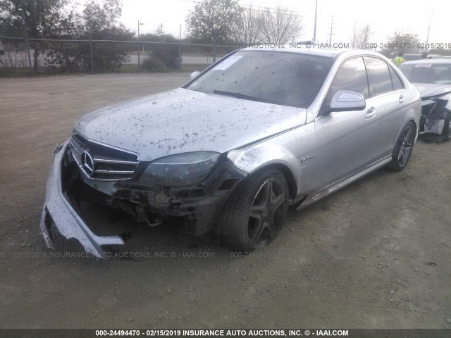 WDDGF77X59F223644 - 2009 MERCEDES-BENZ C 63 AMG SILVER photo 2