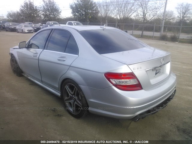 WDDGF77X59F223644 - 2009 MERCEDES-BENZ C 63 AMG SILVER photo 3