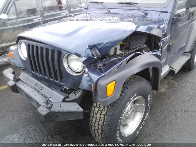 1J4FA49S4YP754888 - 2000 JEEP WRANGLER / TJ SPORT BLUE photo 6