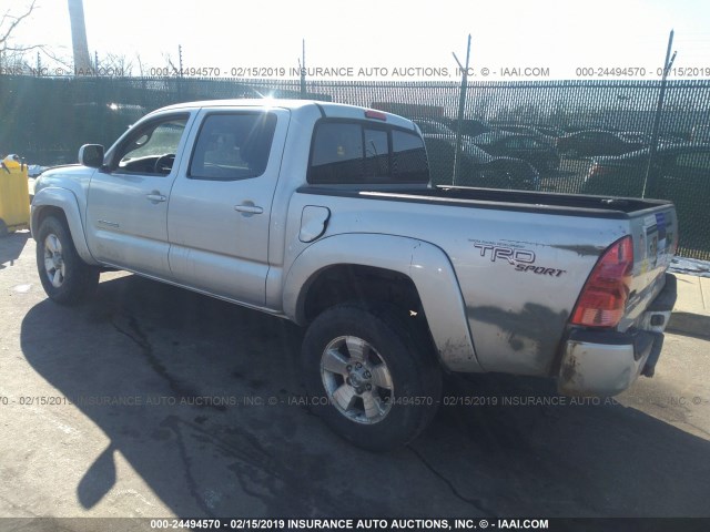 5TELU42N45Z125415 - 2005 TOYOTA TACOMA DOUBLE CAB 银色 照片 3