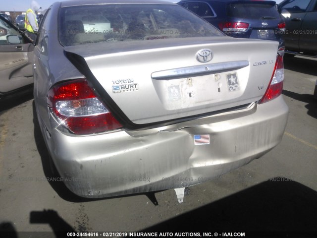 4T1BF32K23U567018 - 2003 TOYOTA CAMRY LE/XLE/SE GOLD photo 6