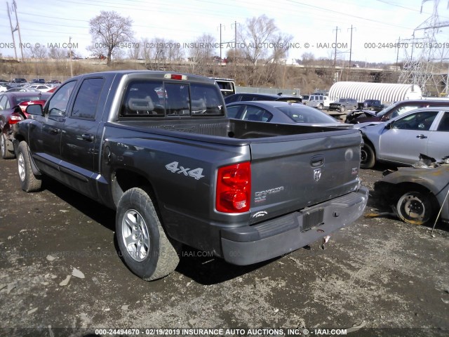 1D7HW48N96S634449 - 2006 DODGE DAKOTA QUAD SLT GRAY photo 3