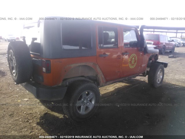 1J4BA6H19BL634120 - 2011 JEEP WRANGLER UNLIMITE RUBICON ORANGE photo 4