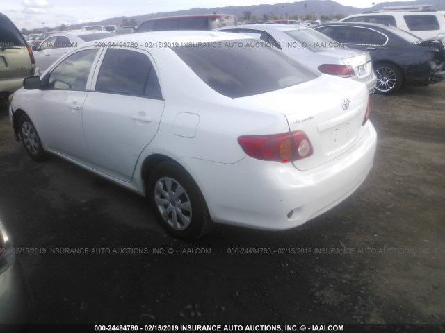 1NXBU40E59Z096452 - 2009 TOYOTA COROLLA S/LE/XLE WHITE photo 3