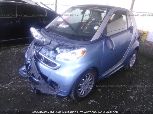 WMEEJ3BA9DK705840 - 2013 SMART FORTWO PURE/PASSION BLUE photo 2