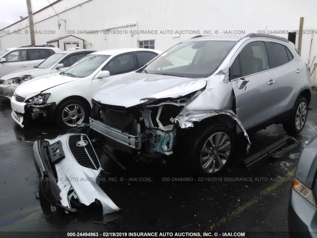 KL4CJASB8HB076896 - 2017 BUICK ENCORE PREFERRED SILVER photo 2