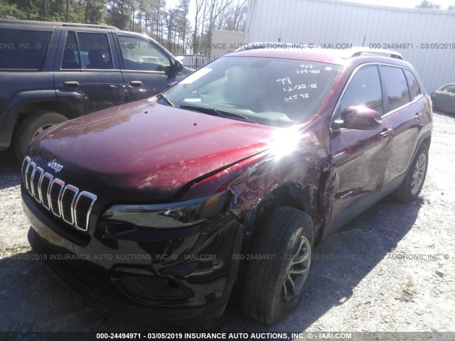 1C4PJLLB5KD144598 - 2019 JEEP CHEROKEE LATITUDE PLUS RED photo 2