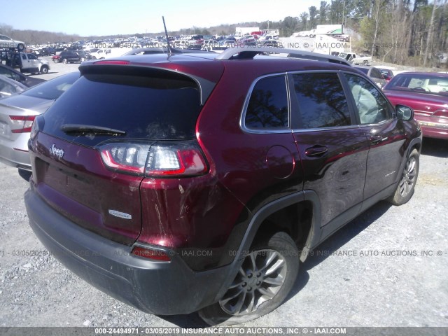 1C4PJLLB5KD144598 - 2019 JEEP CHEROKEE LATITUDE PLUS RED photo 4